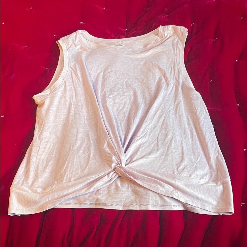 Yogalicious Light-Lavender Twist Front Tank Top